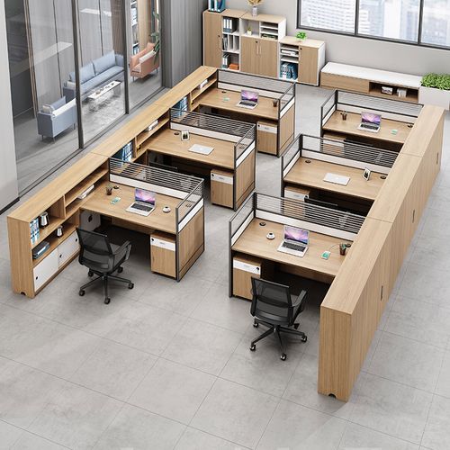财务办公桌简约现代职员办公桌椅组合双人6人工位办公桌子办公室
